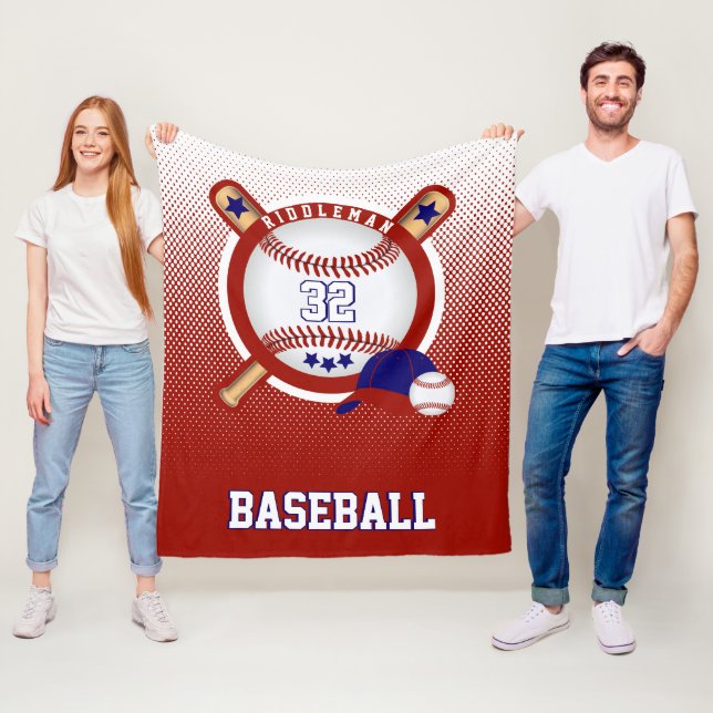 Couverture Polaire Baseball - Rouge et Bleu foncé - DO-IT-YOURSELF Te (En situation)