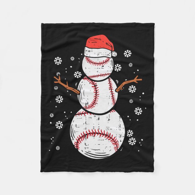 Couverture Polaire Baseball Snowman Noël Sports Boys Hommes Deux (Devant)