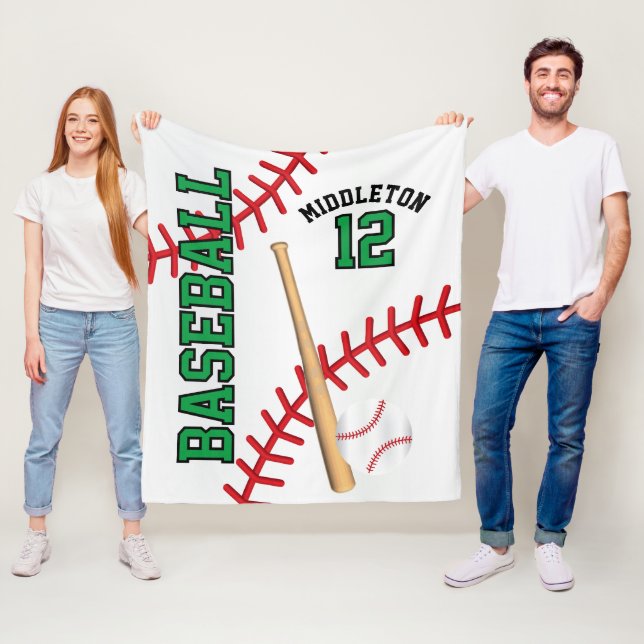 Couverture Polaire Baseball ⚾ Sport en Vert (En situation)
