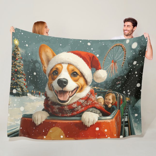 Couverture Polaire Basenji Dog Roller Dessous de verre Noël (En situation)
