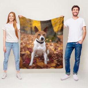 Couverture Polaire Basenji en automne Feuilles automne Inspiration