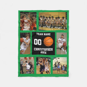 Couverture Polaire Basket-ball 7 Photo Collage Vert Herbe Petite
