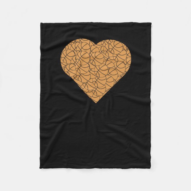 Couverture Polaire Basket-ball Coeur Love Design (Devant)