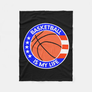 Couverture Polaire Basket-ball est ma vie est la vie États-Unis Drape