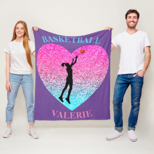 Couverture Polaire Basket-ball Fleece Blanche
