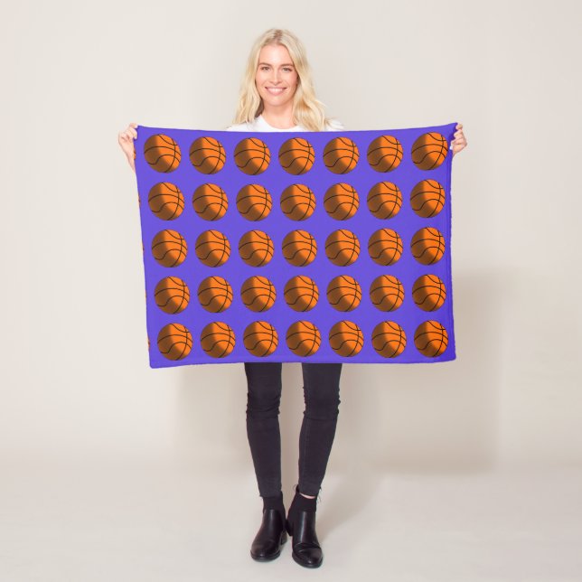 Couverture Polaire Basket-ball Fleece Blanche (En situation)
