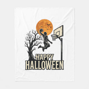 Couverture Polaire Basket-ball Halloween Joyeux Halloween Sport Vinta