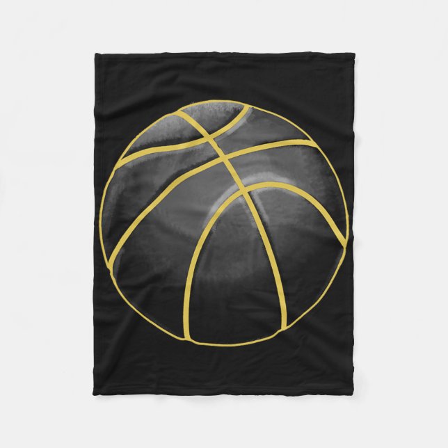 Couverture Polaire Basket-ball Illustration Black Gold Ball Design St (Devant)