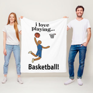 Couverture Polaire Basket-ball J'adore Jouer Au Basket-ball