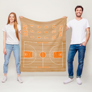 Couverture Polaire Basket-ball Personnalisé Blanche-Jalon, Basket-bal