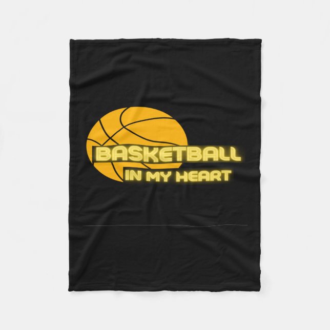 Couverture Polaire Basket Dans Mon Coeur Drôle S - Don Pour (Devant)