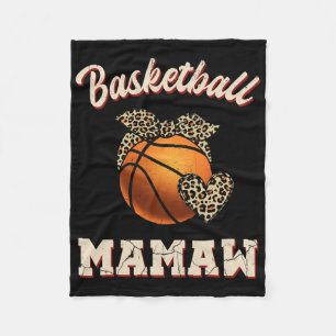 Couverture Polaire Basket Mamaw Bandana Leopard Coeur fans Mère