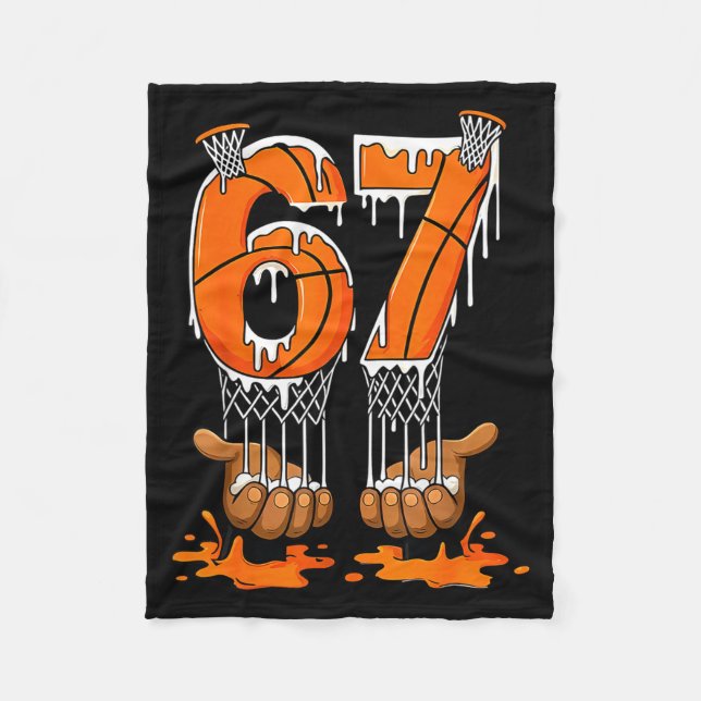 Couverture Polaire Basketball 67 Six Seven Funny Gen Alpha Meme Drip  (Devant)
