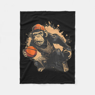 Couverture Polaire Basketball Animal Art Nature Basketball Hotte Monk