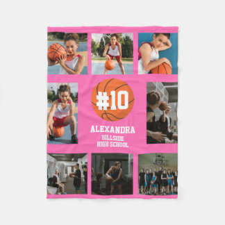 Couverture Polaire Basketball au lycée de filles rose vif