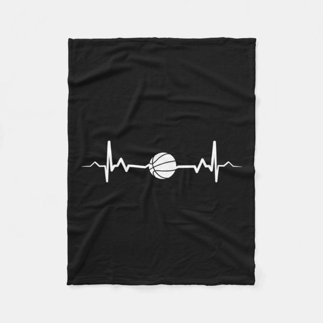 Couverture Polaire Basketball Heartbeat Idée cadeau 1 (Devant)