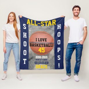 Couverture Polaire Basketball Hoops Marine Blue Team Année