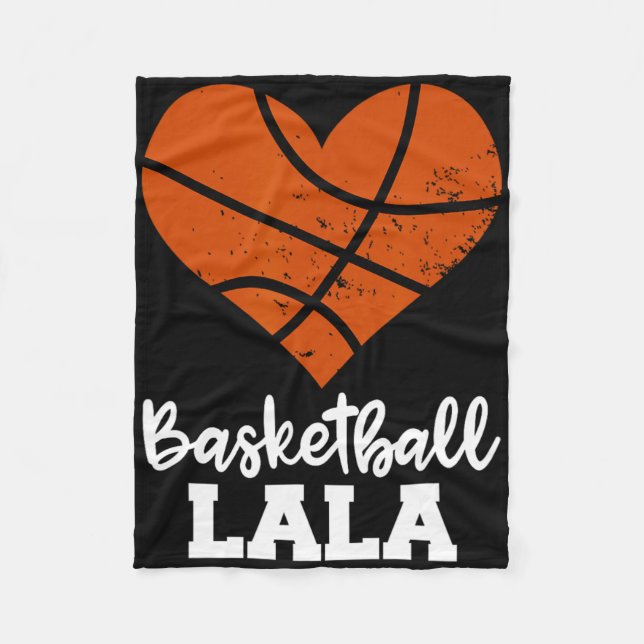 Couverture Polaire Basketball Lala Amusants Basketball Heart Grandma  (Devant)