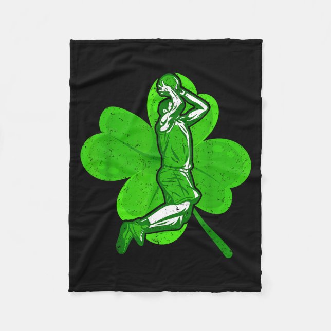 Couverture Polaire Basketball Shamrock St Patrick's Day Srt Lover Boy (Devant)
