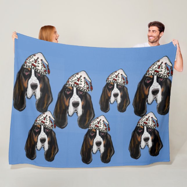 Couverture Polaire Basset Hound    (En situation)