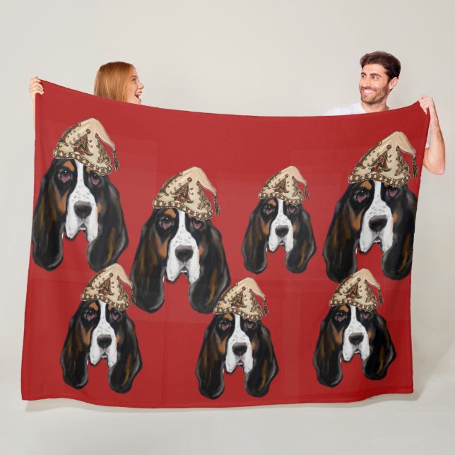 Couverture Polaire Basset Hound   (En situation)