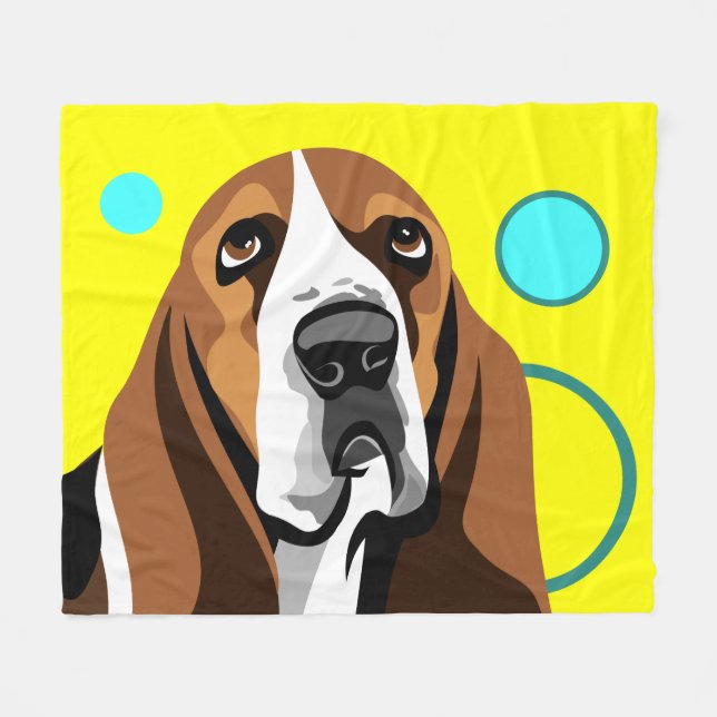 Couverture Polaire Basset Hound Dog (Devant (Horizontal))