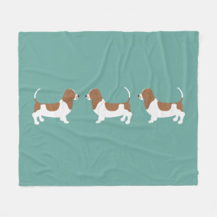 Couverture Polaire Basset Hound Fleece Blanche