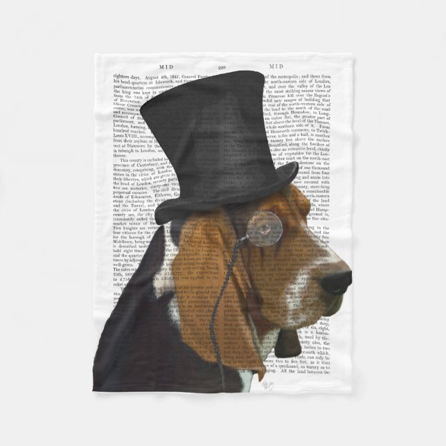 Couverture Polaire Basset Hound, Hound officiel et Casquette (Devant)