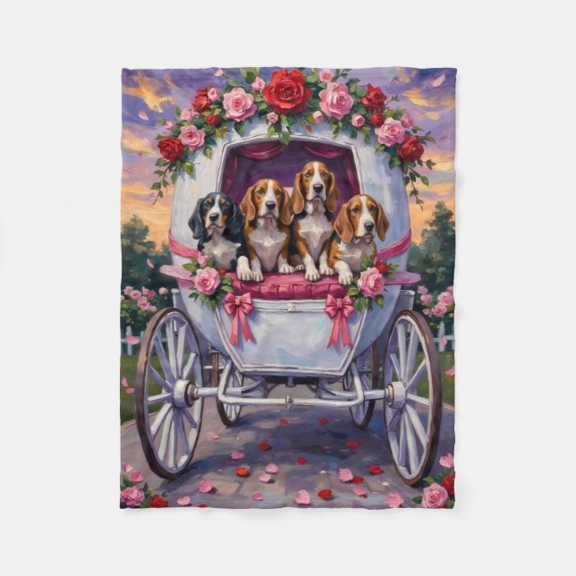 Couverture Polaire Basset Hound Saint-Valentin  (Devant)