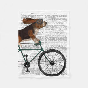 Couverture Polaire Basset Hound sur bicyclette
