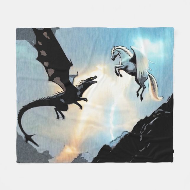 Couverture Polaire Bataille du dragon et de Pégase (Devant (Horizontal))