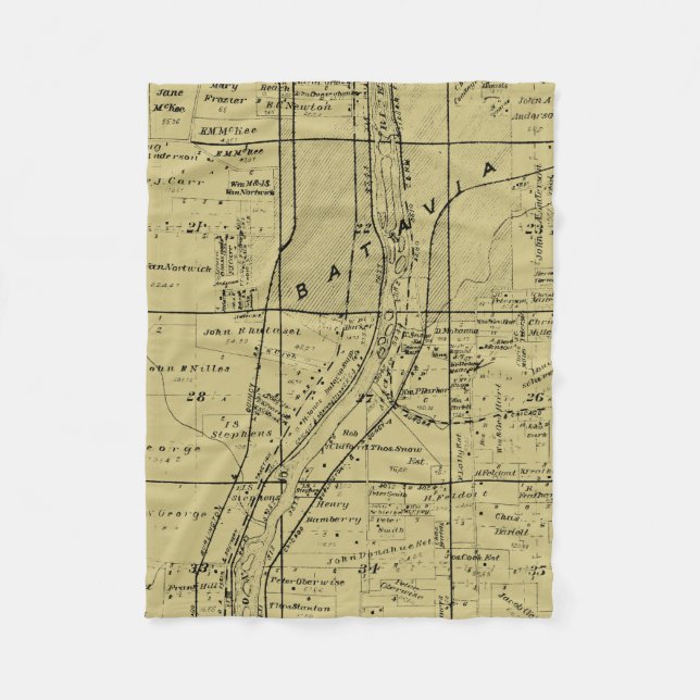 COUVERTURE POLAIRE BATAVIA ILLINOIS 1871 MAP FOX RIVER VALLEY (Devant)