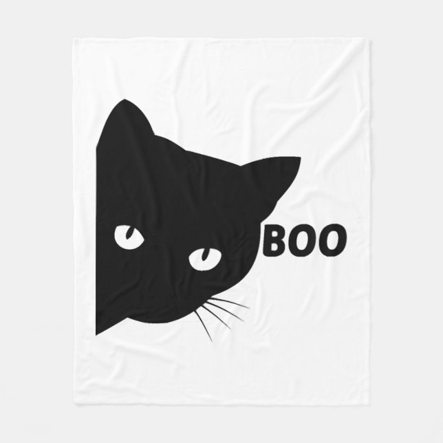Couverture Polaire Bateau à chat noir Chats cadeaux Halloween (Devant)