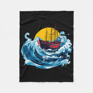 Couverture Polaire Bateau À Voile En Mer Vague Capitaine Lover