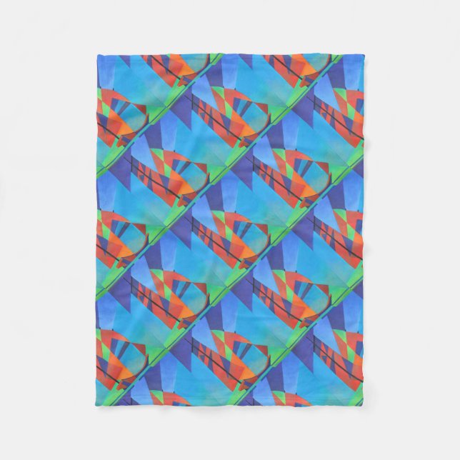 Couverture Polaire Bateau Abstrait Art Junk contre Deep Blue Sky (Devant)
