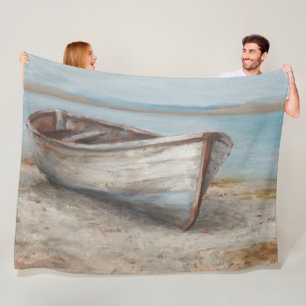 Couverture Polaire Bateau blanchi sur le rivage