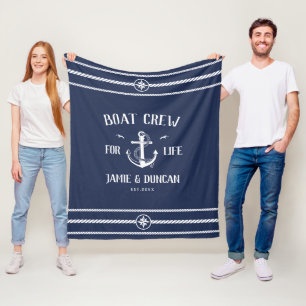 Couverture Polaire Bateau Crew For Life Nautique Moderne Nom Personna