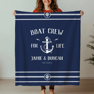 Couverture Polaire Bateau Crew For Life Nautique Moderne Personnalisé