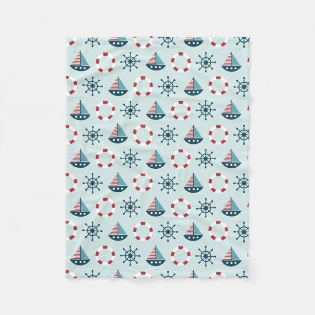 Couverture Polaire Bateaux pour bébé  (Devant)
