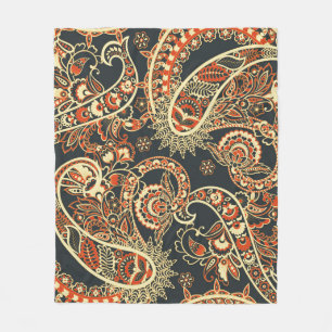 Couverture Polaire Batik Paisley : Motif Vintage sans couture.