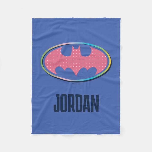 Couverture Polaire Batman | Logo Pink Polka Dot (Devant)