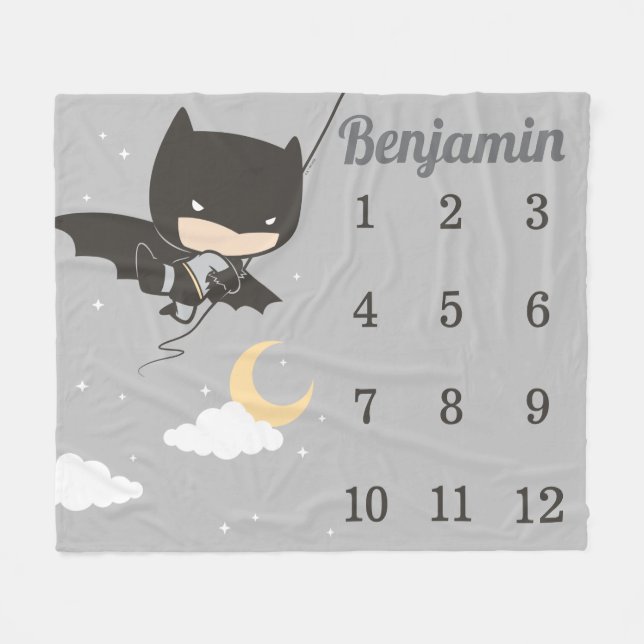 Couverture Polaire Batman mensuelle Milestone Baby (Devant (Horizontal))