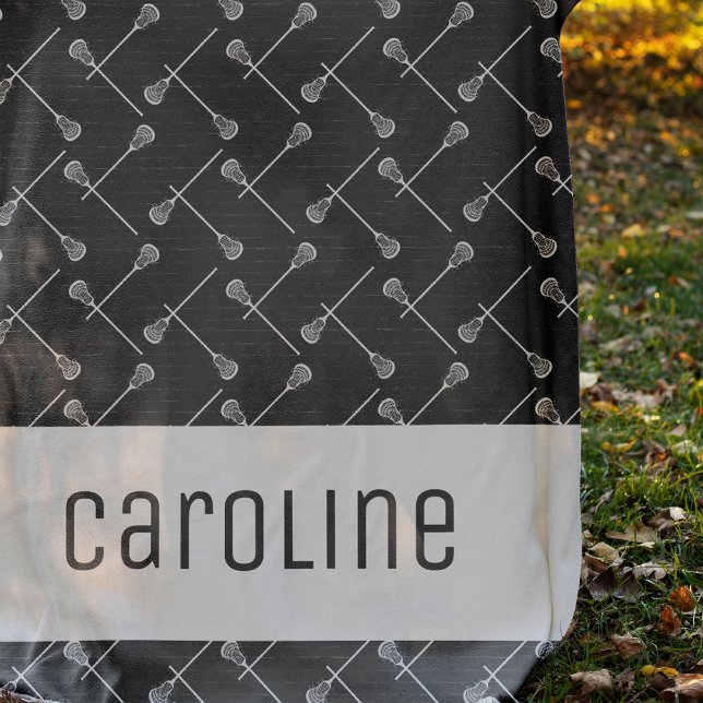 Couverture Polaire Bâtons blancs de crosse noire à motifs (Créateur téléchargé)