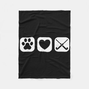 Couverture Polaire Bâtons de hockey sur gazon Amour de patte de chien