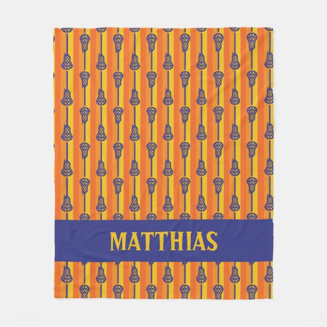 Couverture Polaire Bâtons et bandes de crosse rétro orange et violet (Devant)