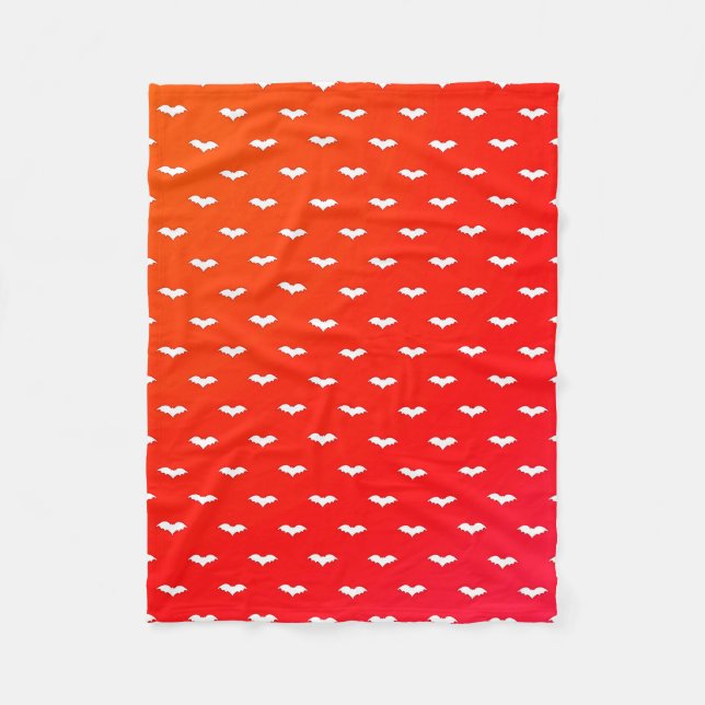 Couverture Polaire Bats blancs minuscules rouges (Devant)