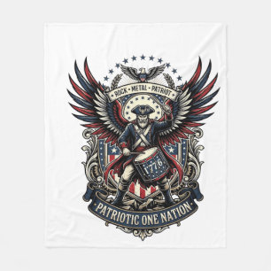 Couverture Polaire Batteur Patriotique De Musique De Liberté Rock Mét