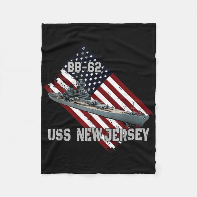 Couverture Polaire Battleship Uss New Jersey Bb-62 &amp; Combat Warsh (Devant)