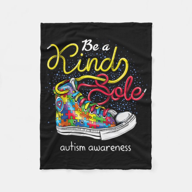 Couverture Polaire Be A Kind Sole Autism Awareness Puzzle Shoes Be Ki (Devant)