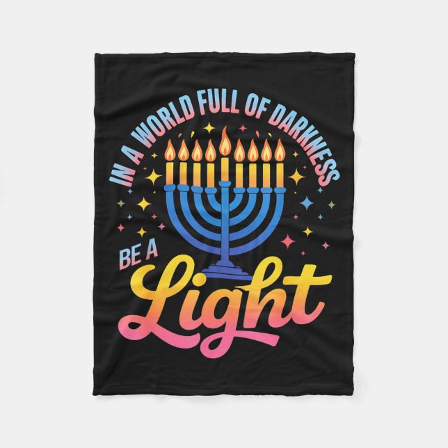 Couverture Polaire Be A Light Happy Hanukkah Menorah Jewish Gift  (Devant)